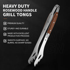 GRILLGEN close-up of stainless jaws demonstrating secure food grip and smooth edges