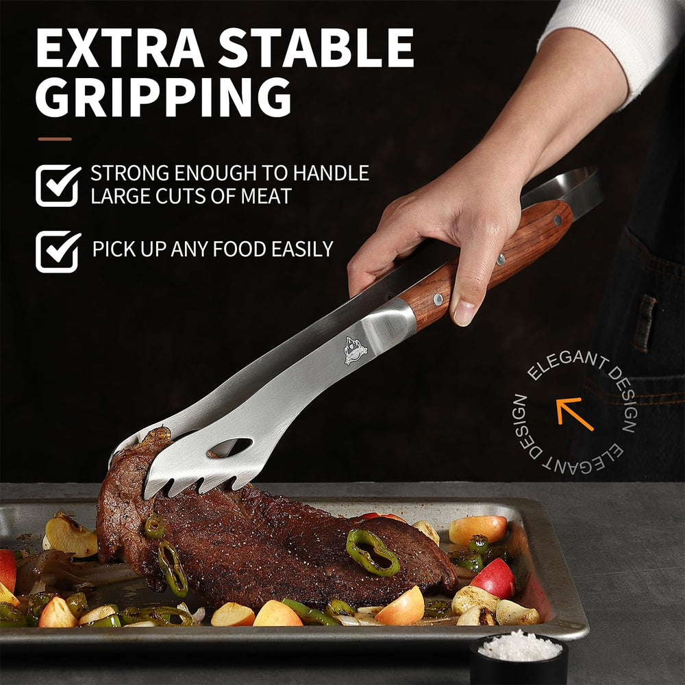 GRILLGEN rosewood handle detail highlighting polished finish and comfortable ergonomic hold