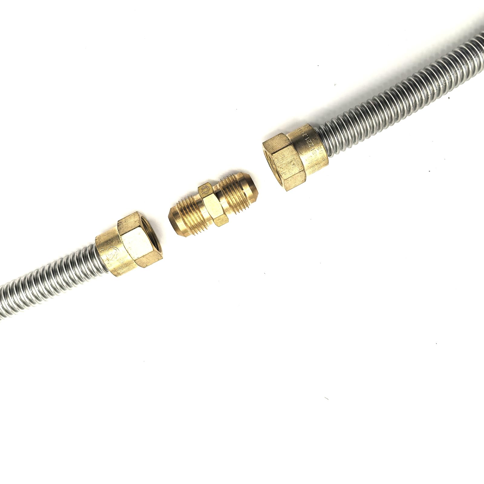 GRILLJOB hose beside ruler showing 24-inch scale and proper fit for tight spaces benefit