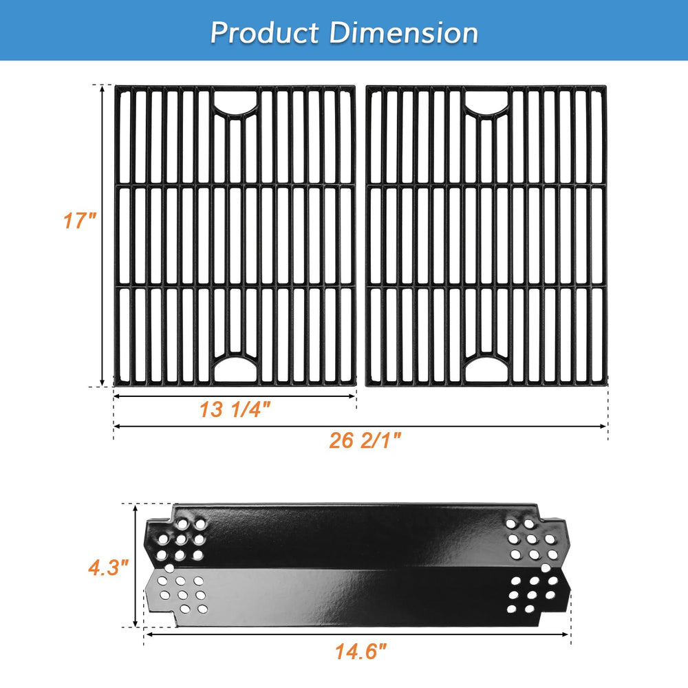 Grimate close-up of cast iron grate texture for superior heat retention