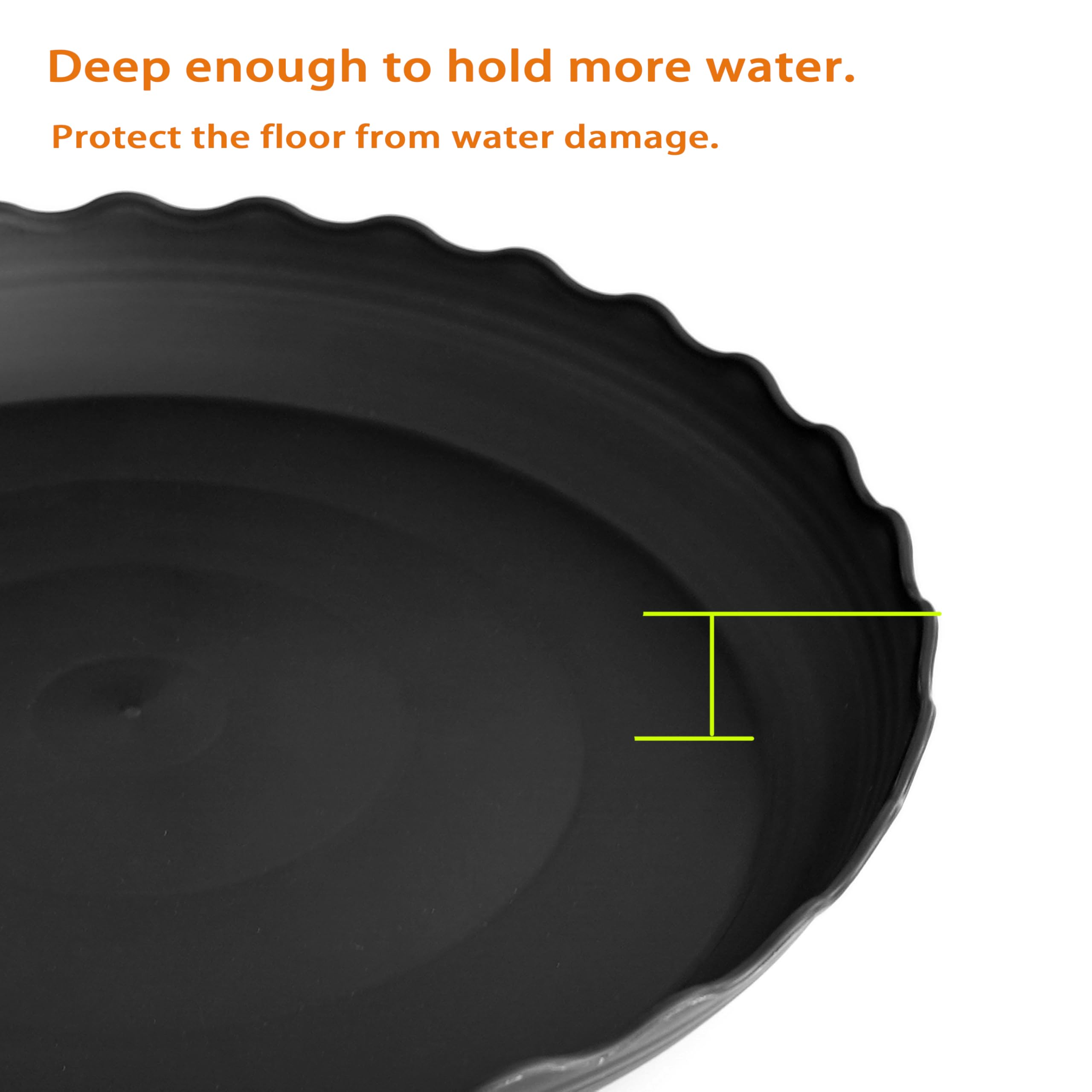 Grjoprt saucer in use under planter protecting furniture from water damage