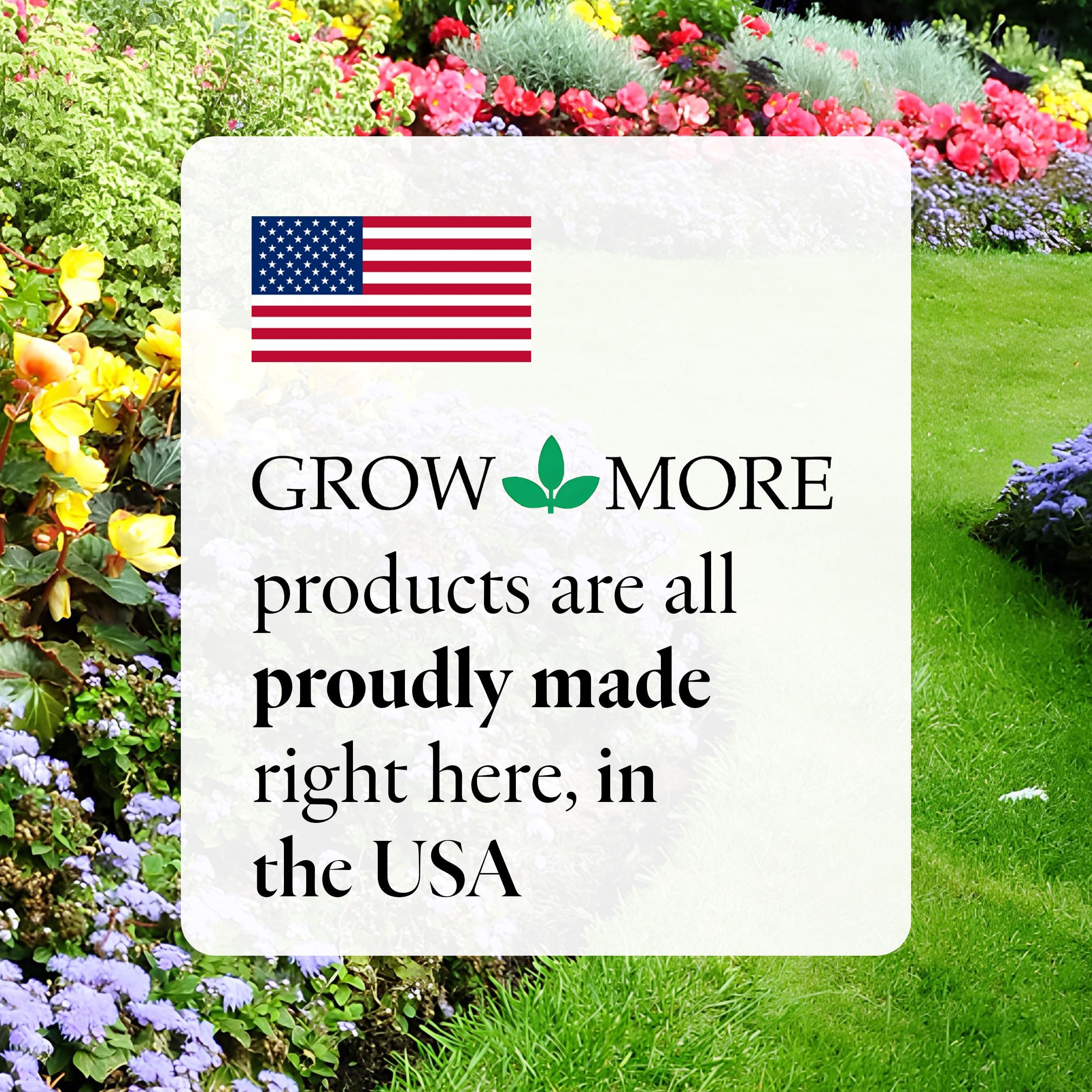 Grow More product label with nutrient chart for clear dosing
