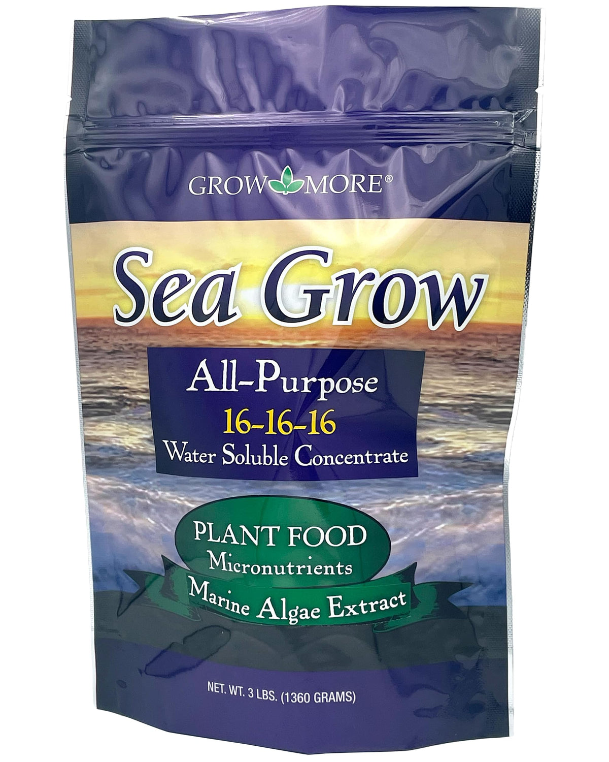 Grow More front packaging showing size and balanced 16-16-16 formula benefit