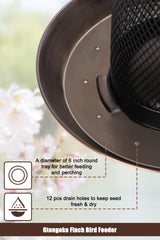 Gtongoko seed tray detail with drainage holes offering cleaner, drier seed for birds