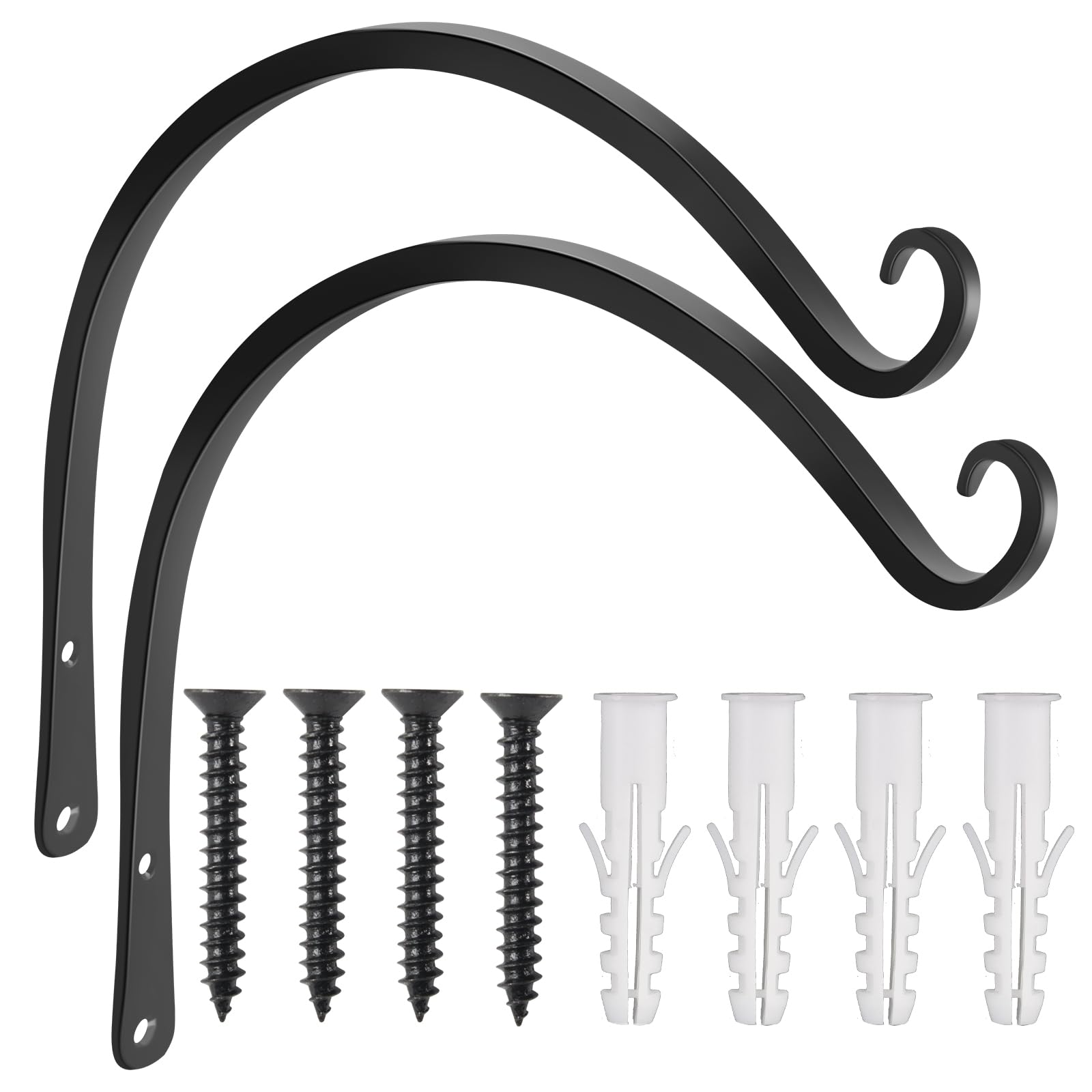 Gtongoko front view of 14 inch hanger pair showing clean finish and shape, durable display