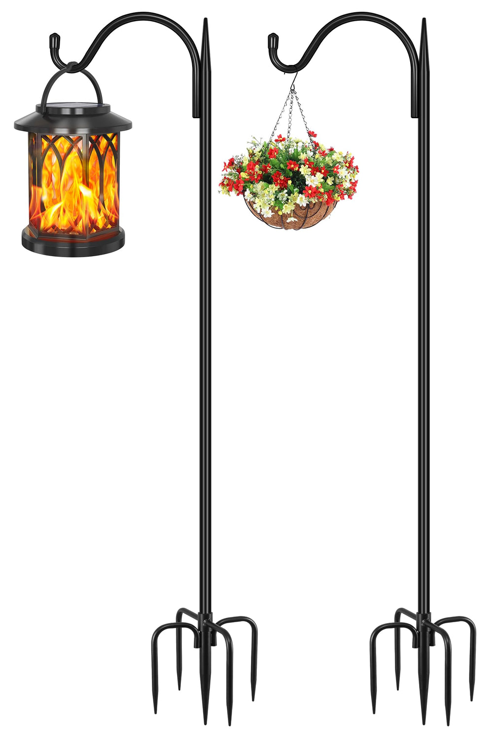 Gtongoko shepherds hook full setup showing stability and garden enhancement