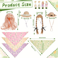 Guiqulai colorful floral bandanas flat lay, offers easy style swaps