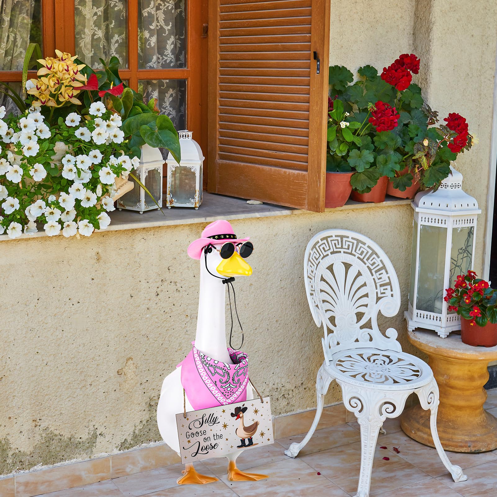 Guiqulai porch goose displayed on a front porch creating inviting decor