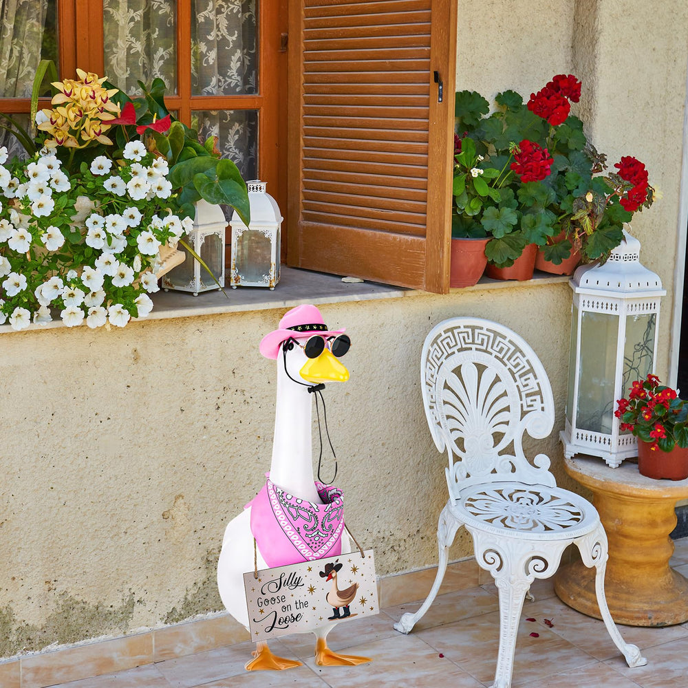 Guiqulai porch goose displayed on a front porch creating inviting decor