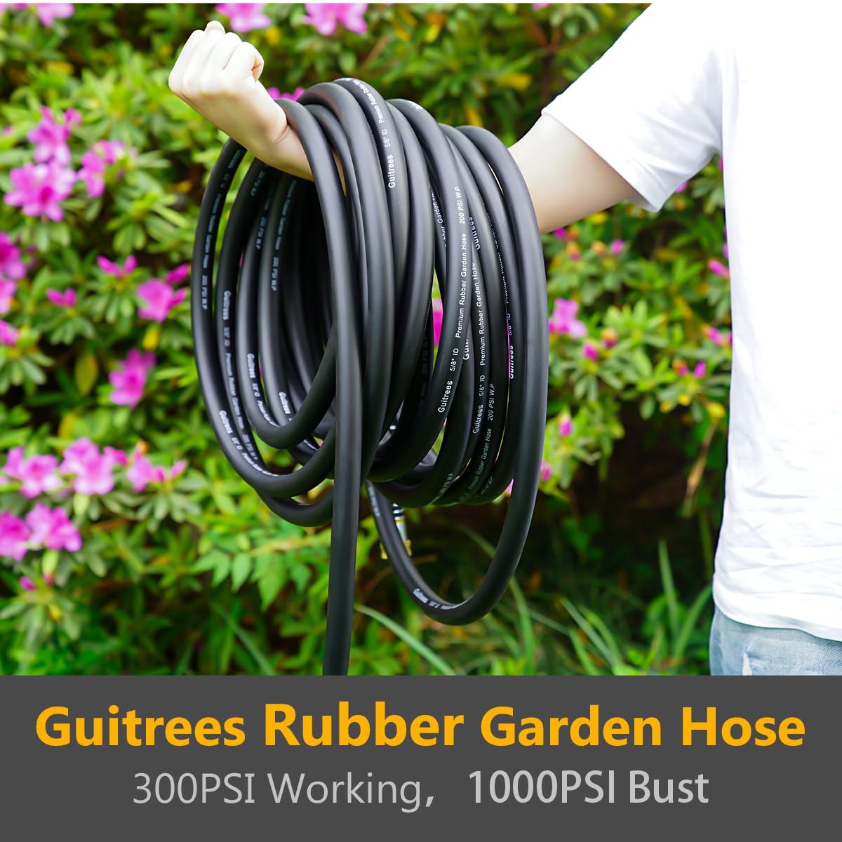 Guitrees hose bending in cold weather to show all-weather flexibility