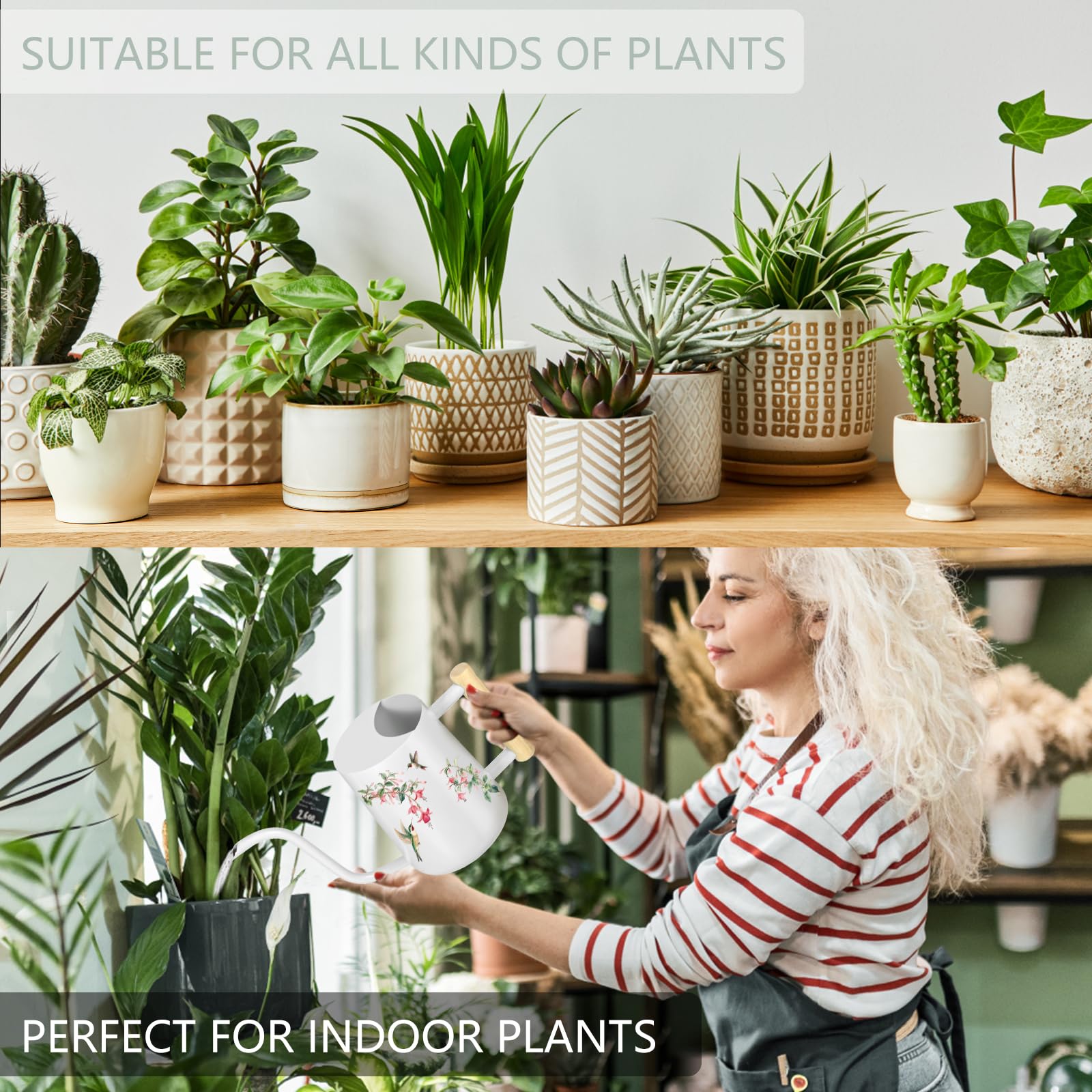 GUKJOB can beside a potted plant showing 35oz capacity scale