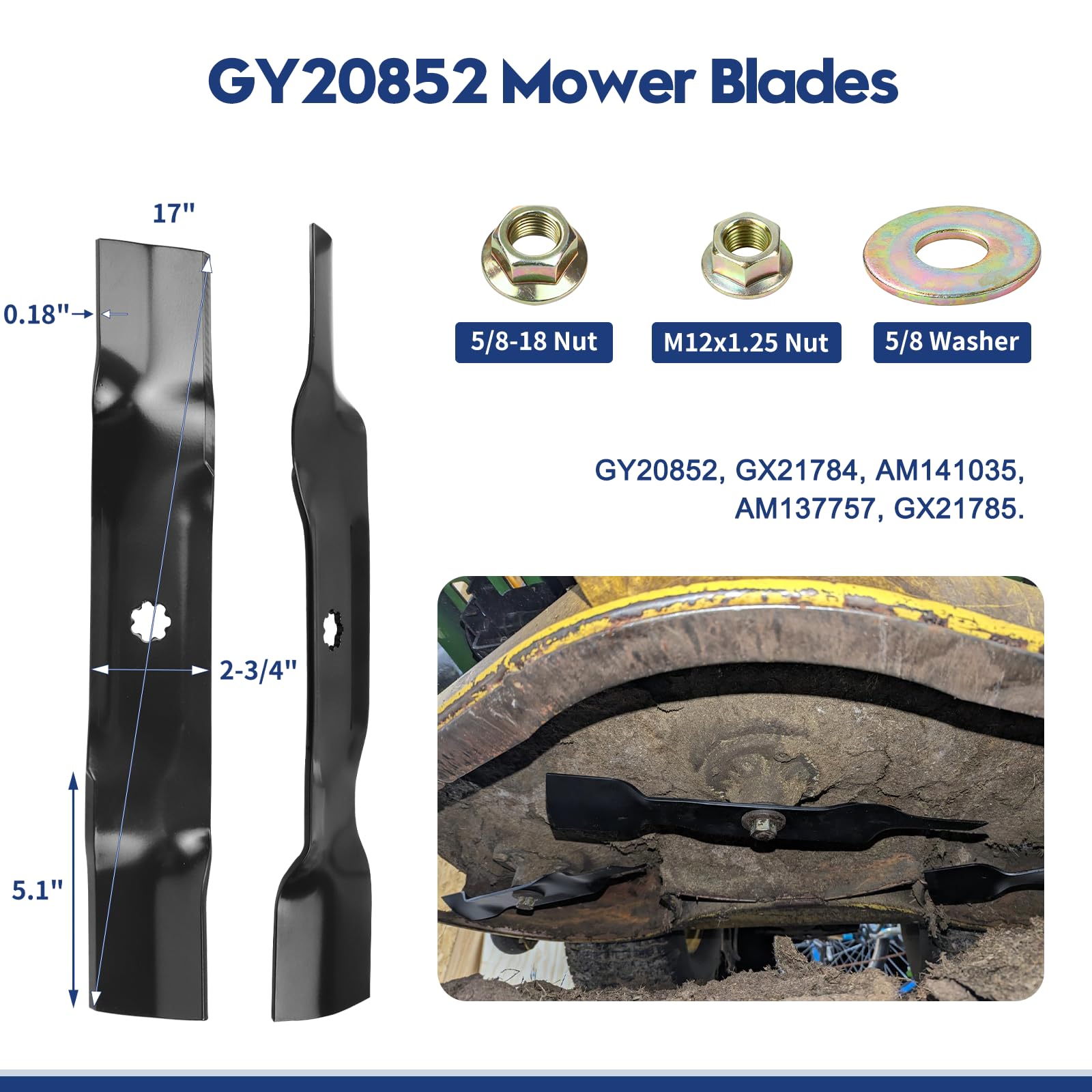 GUSUHAWK seven-point star center hole detail ensuring exact John Deere fit