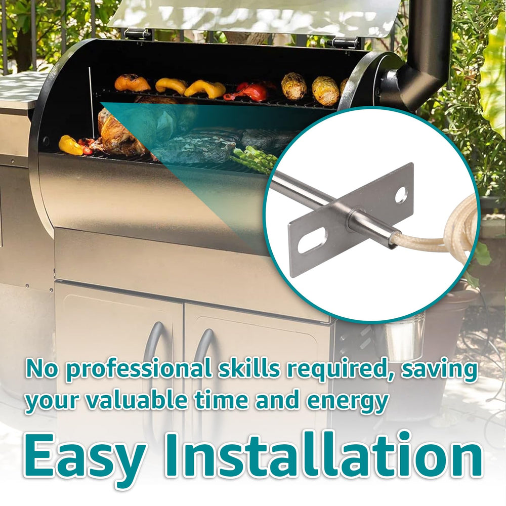 GUSUUI probe in backyard grill demonstrating reliable cooking feedback