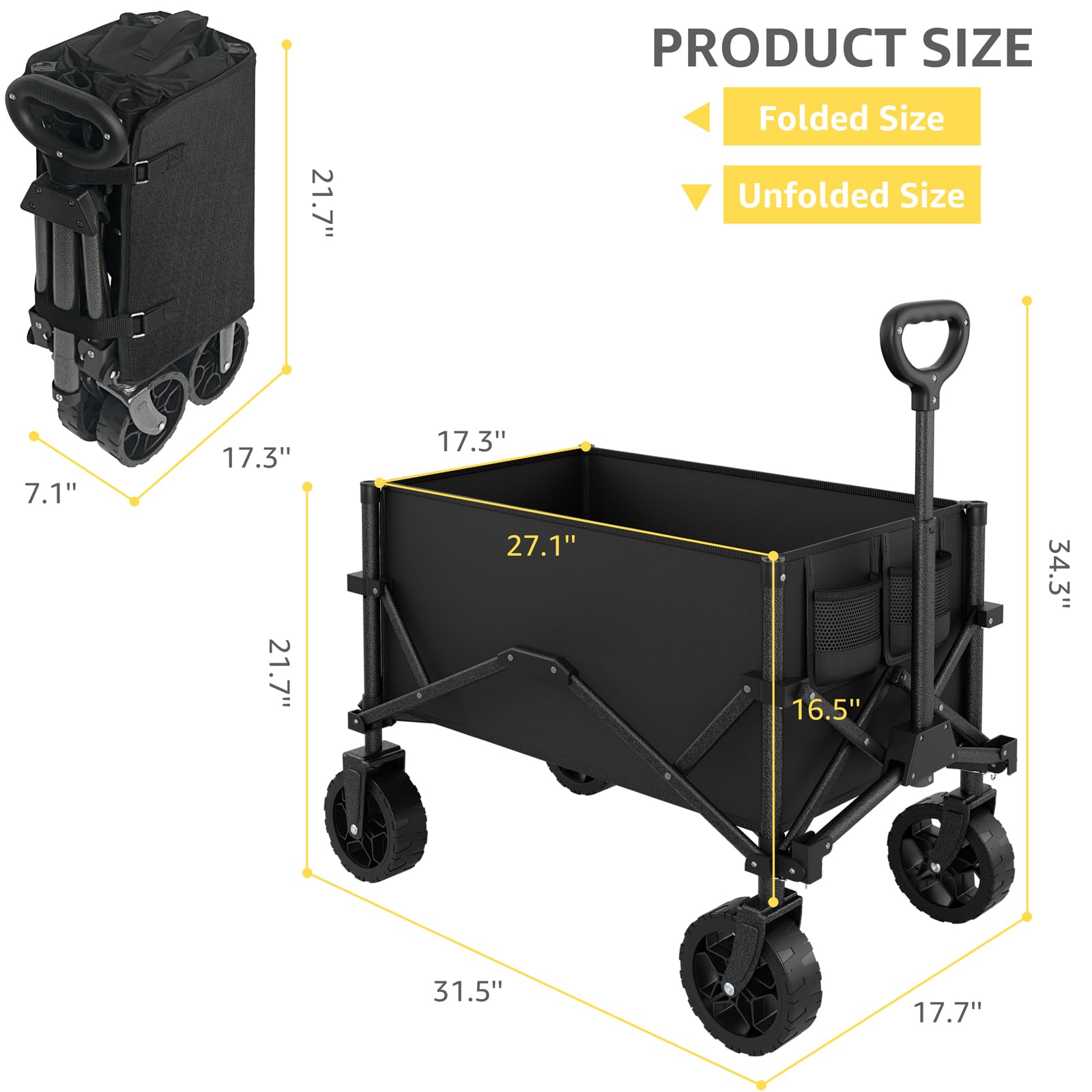 HAAGEEP beside a shopping cart for size comparison and convenience