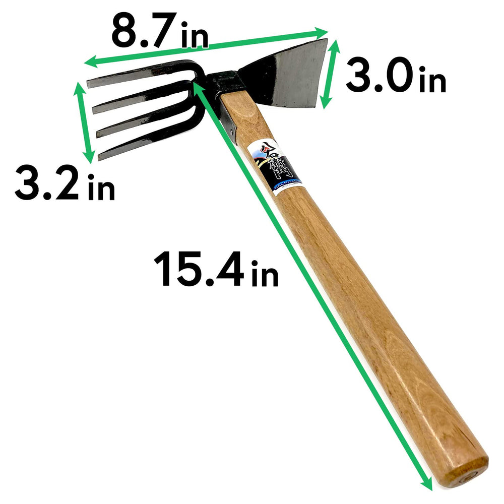 HACHIEMON tool in raised bed demonstrating efficient soil cultivation