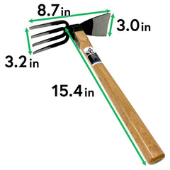 HACHIEMON tool in raised bed demonstrating efficient soil cultivation