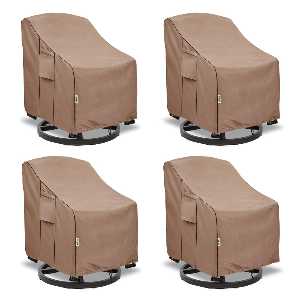 Hadisi front view of 4 chair covers protecting furniture from weather