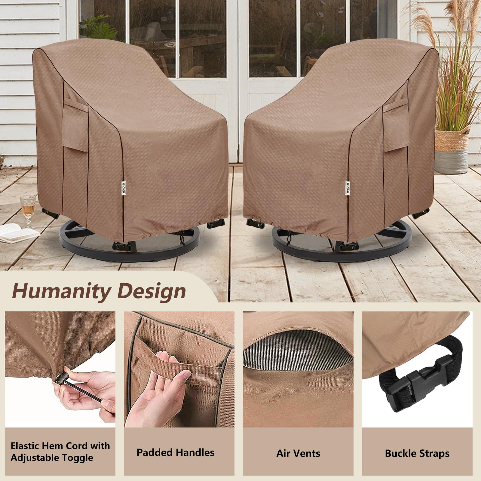 Hadisi elastic hem and corner buttons secured to prevent wind lift