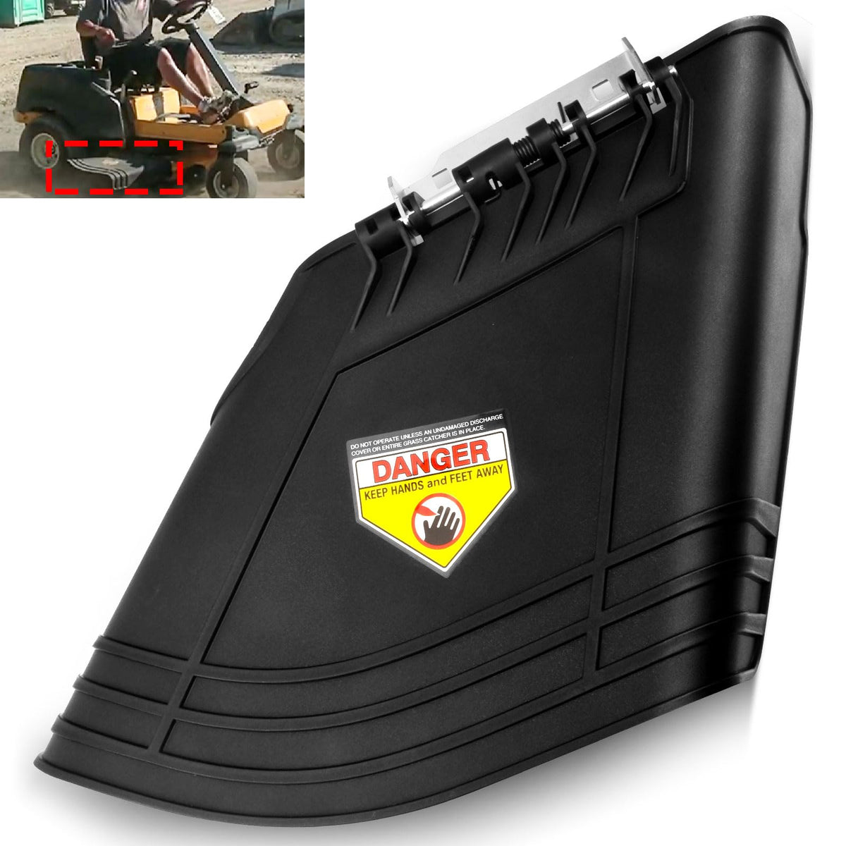 Haiouus front view discharge chute showing full replacement fit and durability