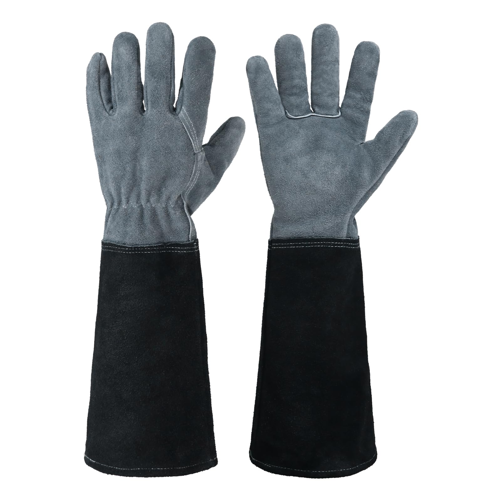 HANDLANDY gloves front view showing full leather protection and fit