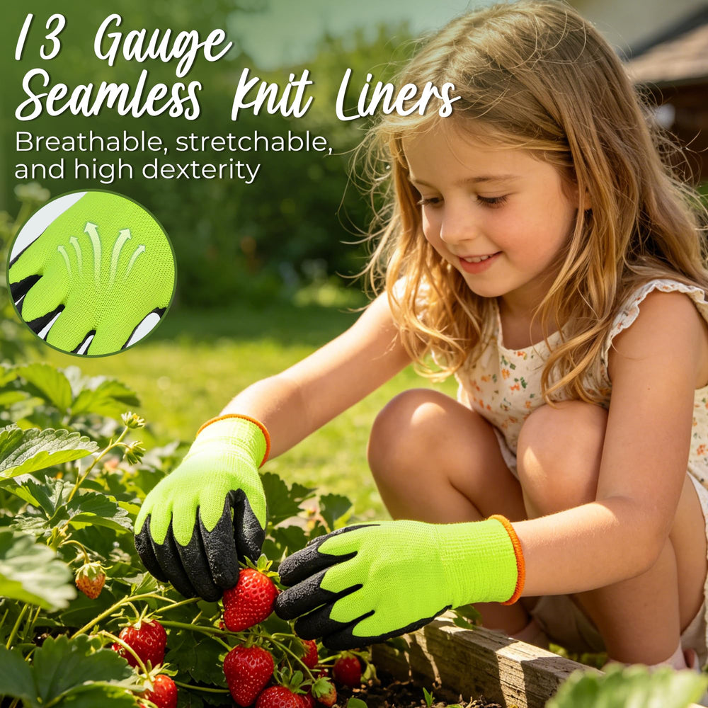 HANDLANDY child wearing gloves digging soil with improved protection
