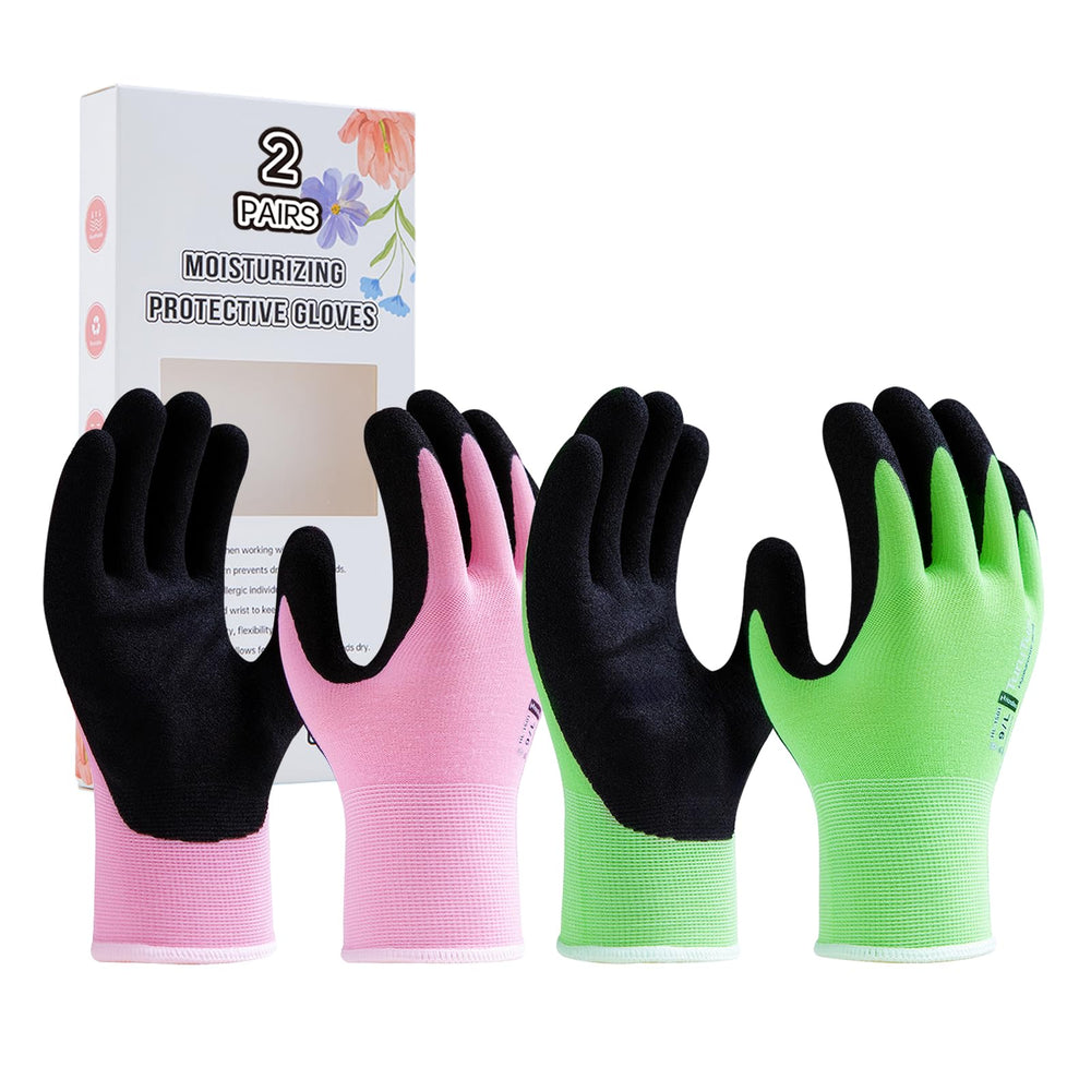 HandLove gloves front view showing two-color set and easy selection benefit