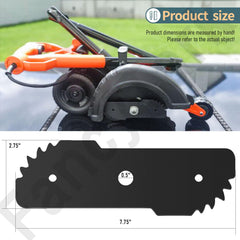HandyTek EB-007 blade edge close-up highlighting hardened-steel cutting edge and longevity benefit