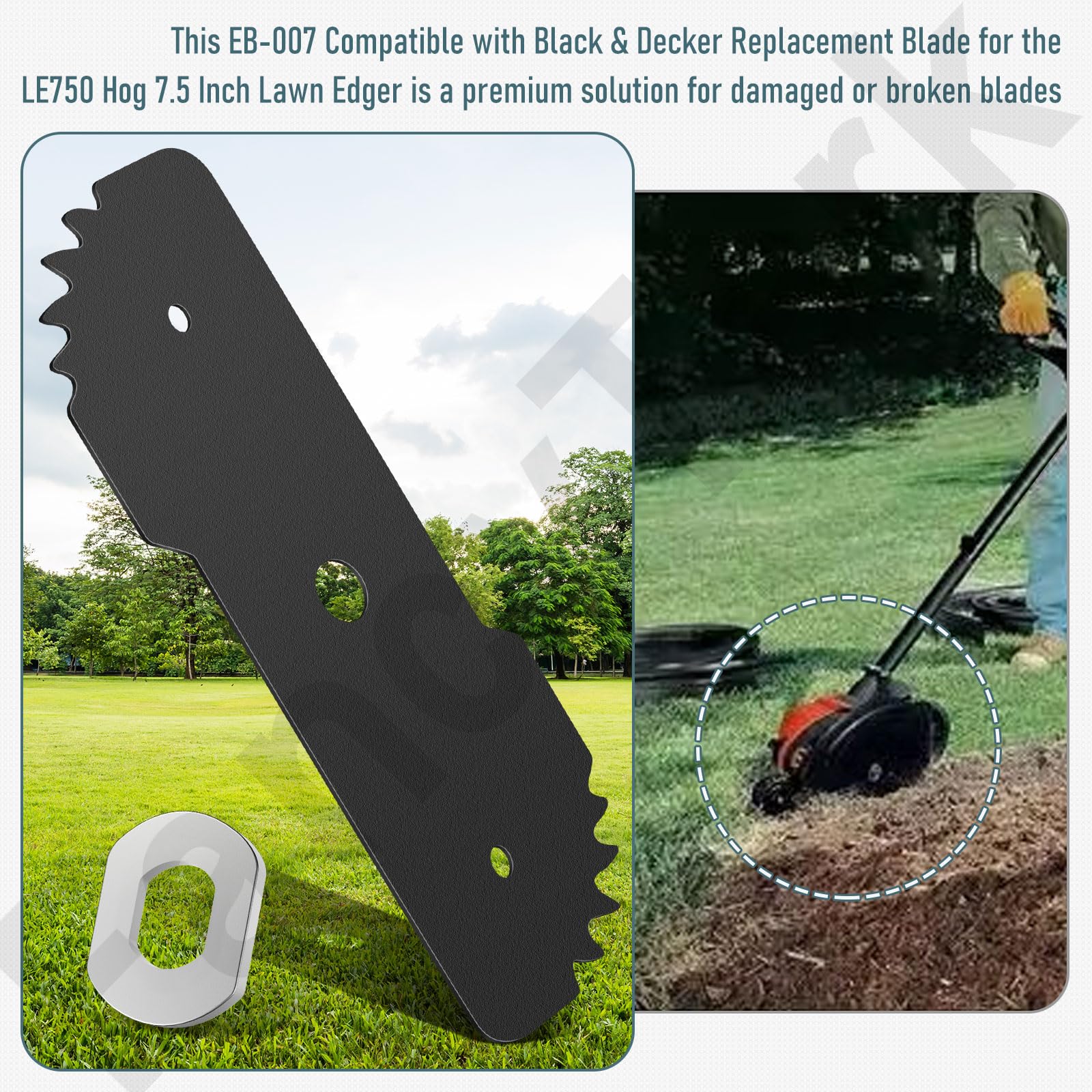 HandyTek EB-007 installed on edger demonstrating correct fit and restored cutting performance