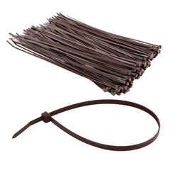 HAODE FASHION front pack of 100 brown zip ties showing quantity and color benefit