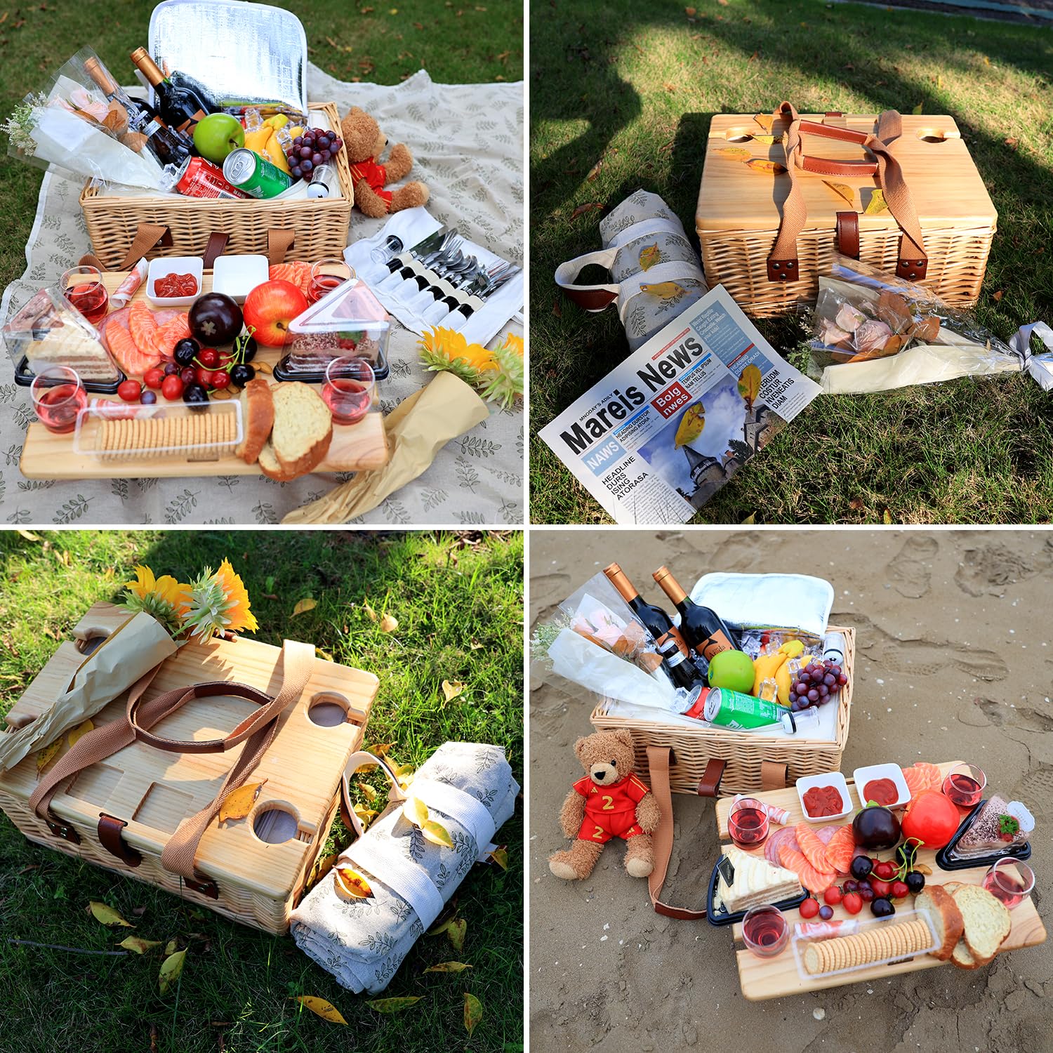 Hap Tim picnic in use by a couple enjoying outdoors with table and blanket
