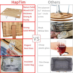 Hap Tim cutlery kit and wine glasses neatly secured inside basket for convenience