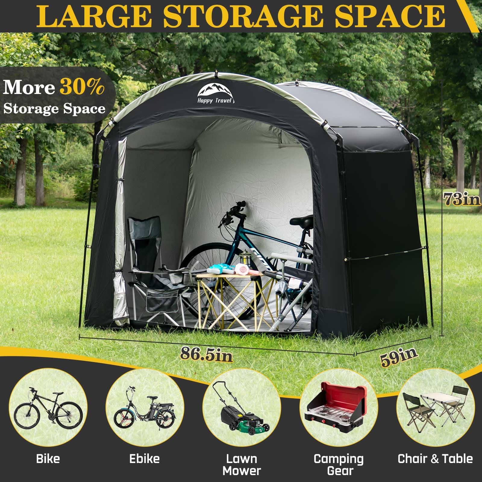 HAPPY TRAVEL close-up of 210D fabric highlighting tear resistance