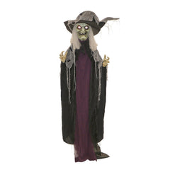 Haunted Hill Farm witch front view showing full poseable figure and impact