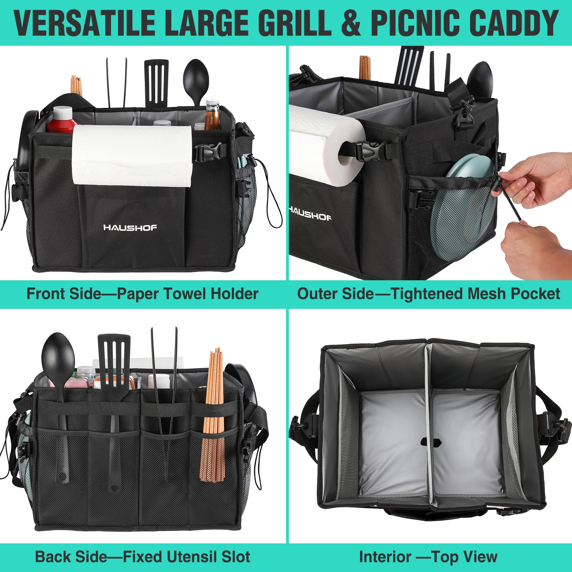 HAUSHOF detachable shoulder strap and handle for comfortable carrying