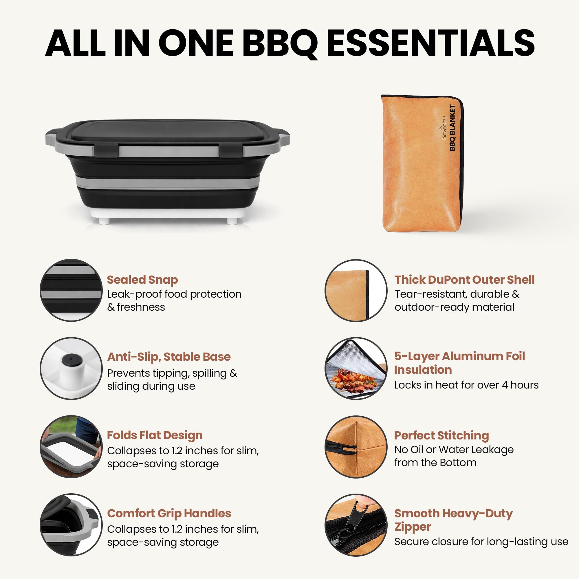 Havenity in use outdoor grill setting showing convenient on-site meal prep