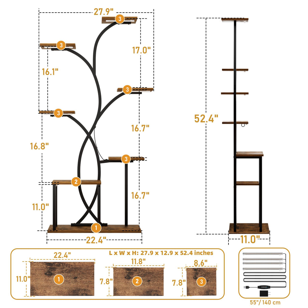HAVLOTII multi-tier display filled with assorted plants demonstrating vertical gardening