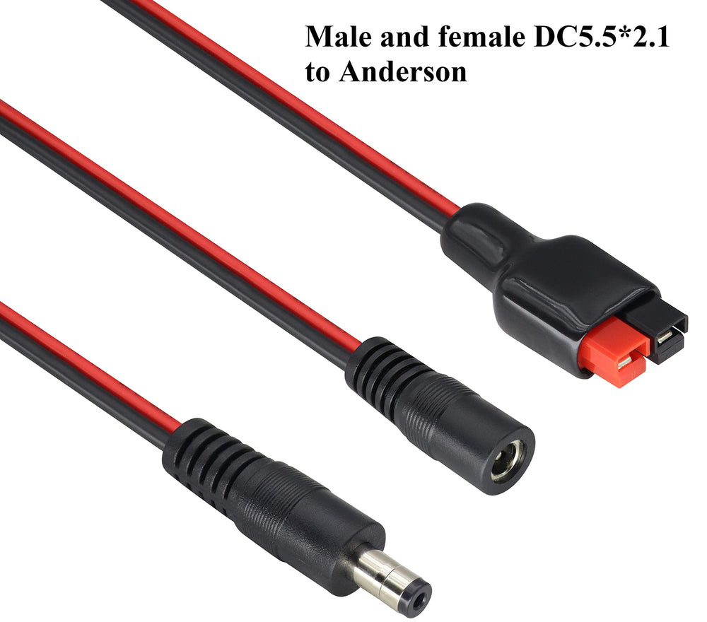 HCFeng close-up of DC 5.5x2.1mm plug showing solid connection to device input