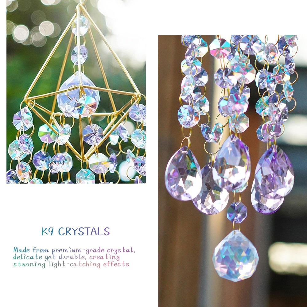 HDCRYSTALGIFTS metal chain and hooks detail for easy, secure hanging