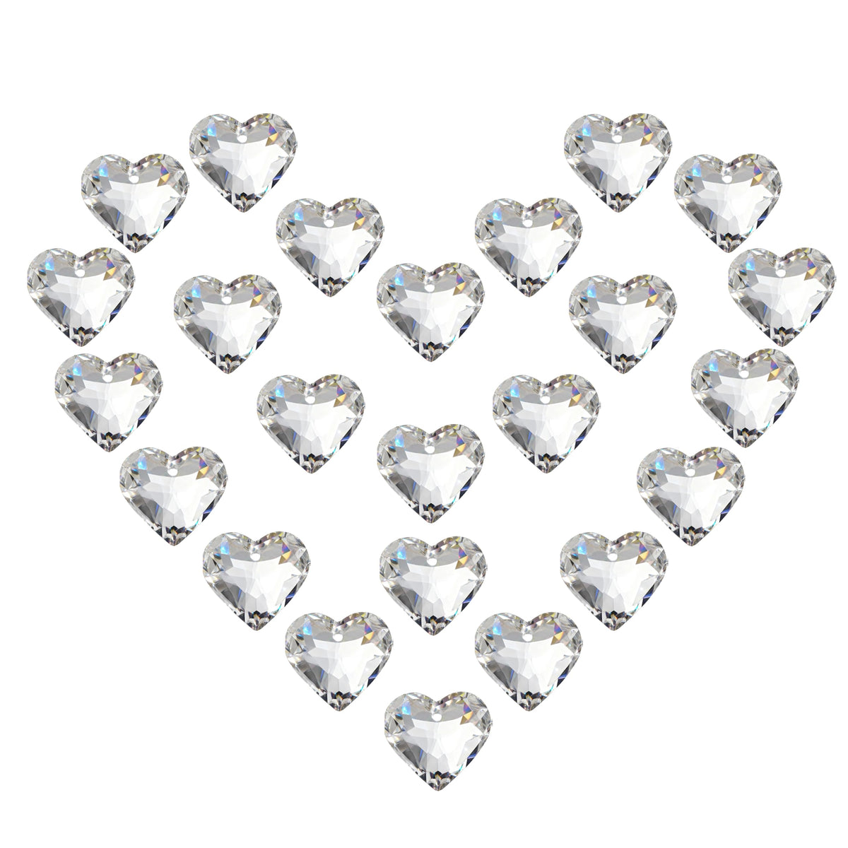 HDCRYSTALGIFTS heart front view showing clear crystal and sparkle benefit