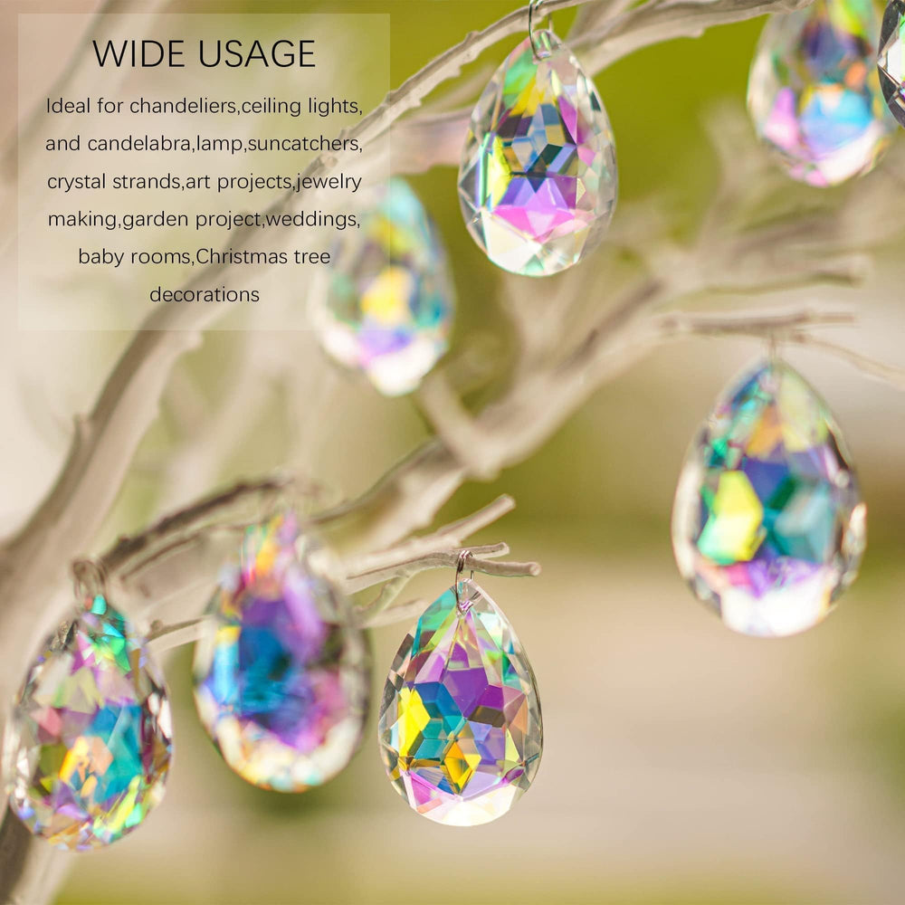 HDCRYSTALGIFTS prisms installed on a chandelier creating elegant sparkle