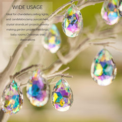 HDCRYSTALGIFTS prisms installed on a chandelier creating elegant sparkle