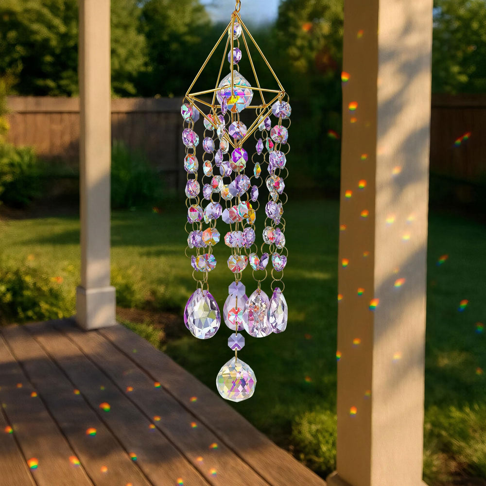 HDCRYSTALGIFTS rainbow light projections on interior wall adding color