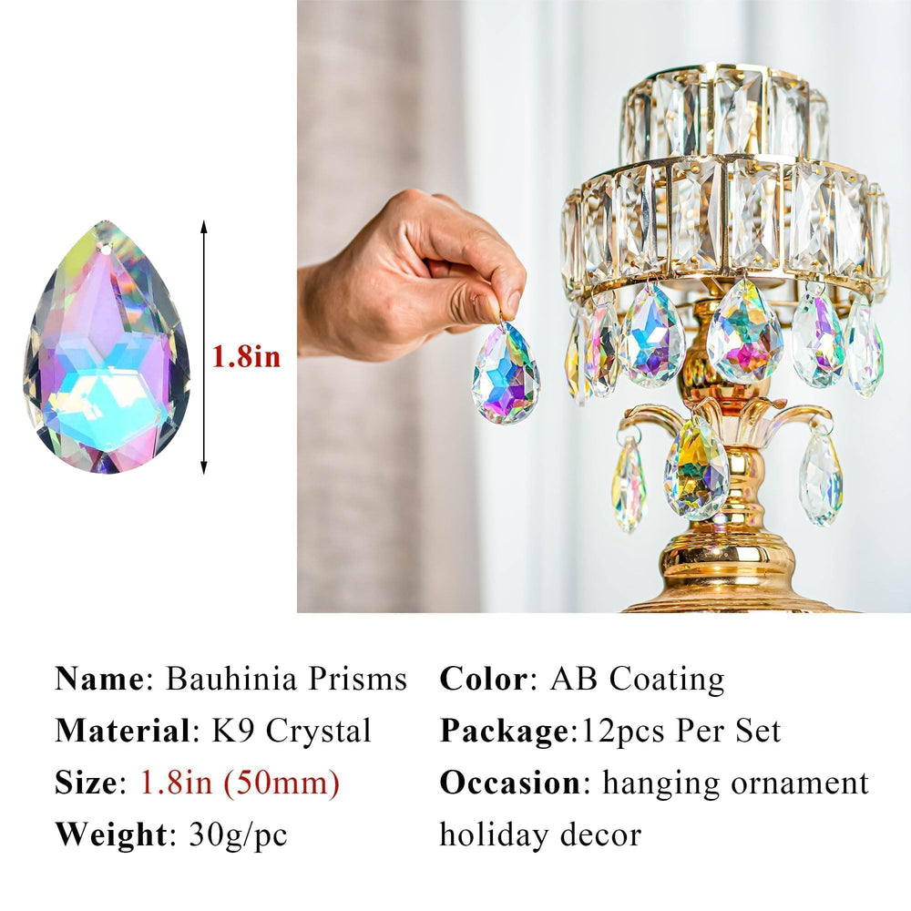 HDCRYSTALGIFTS 50mm prism beside ruler for clear size and scale reference