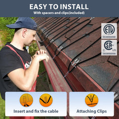 HEATIT cable installed in gutter to prevent ice buildup and water backup