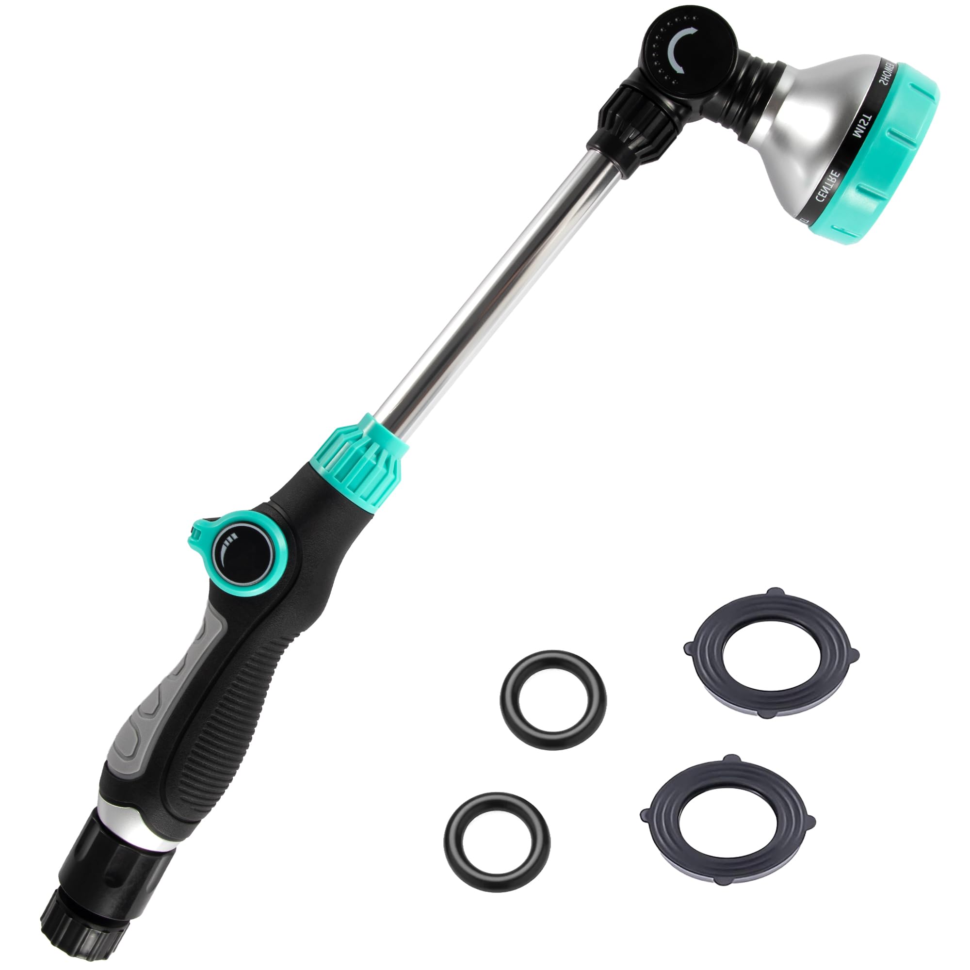 HFDSXS watering wand front view shows ergonomic reach and control benefit