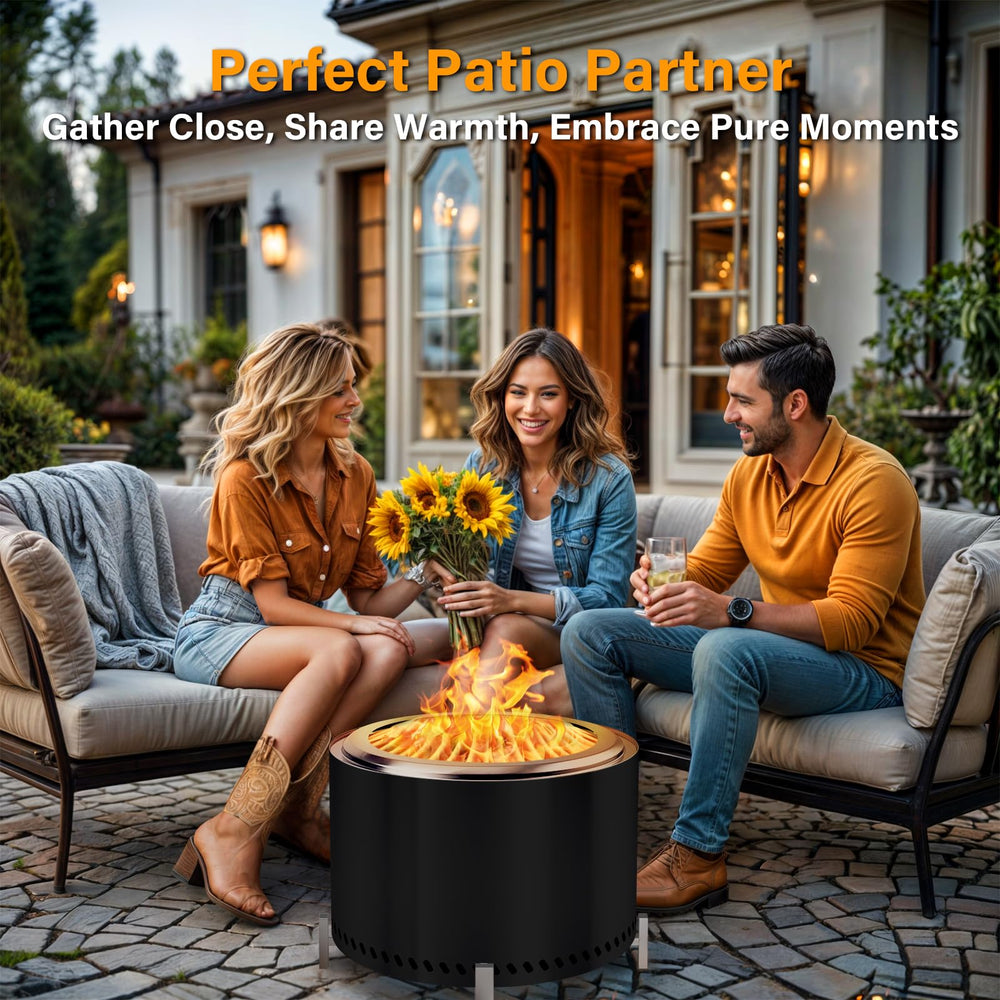 HGD next to a person for scale showing compact portable outdoor heating