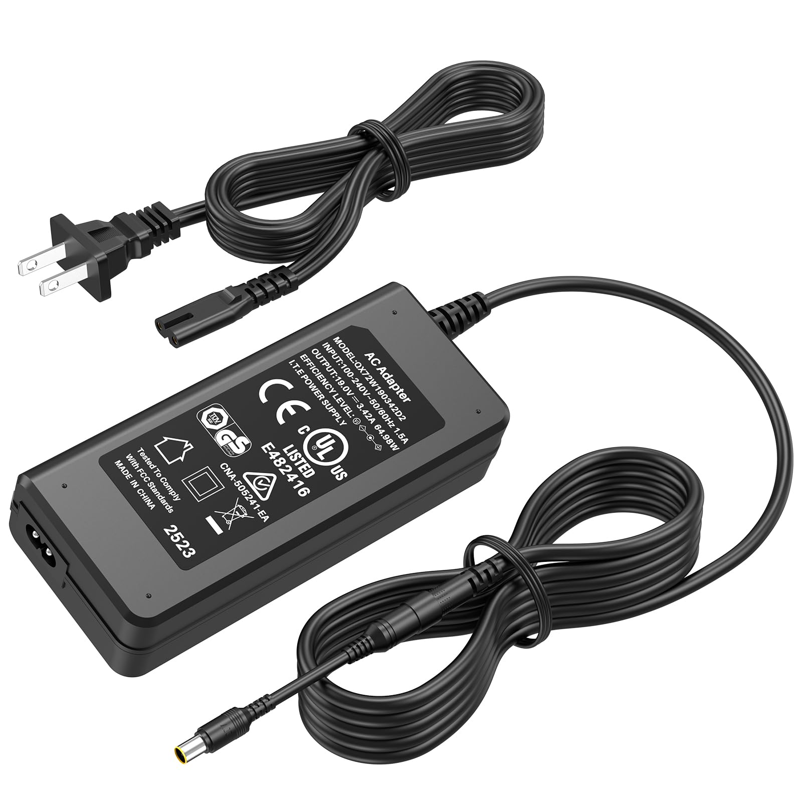 HIENADTOR adapter front view showing compact design and stable output