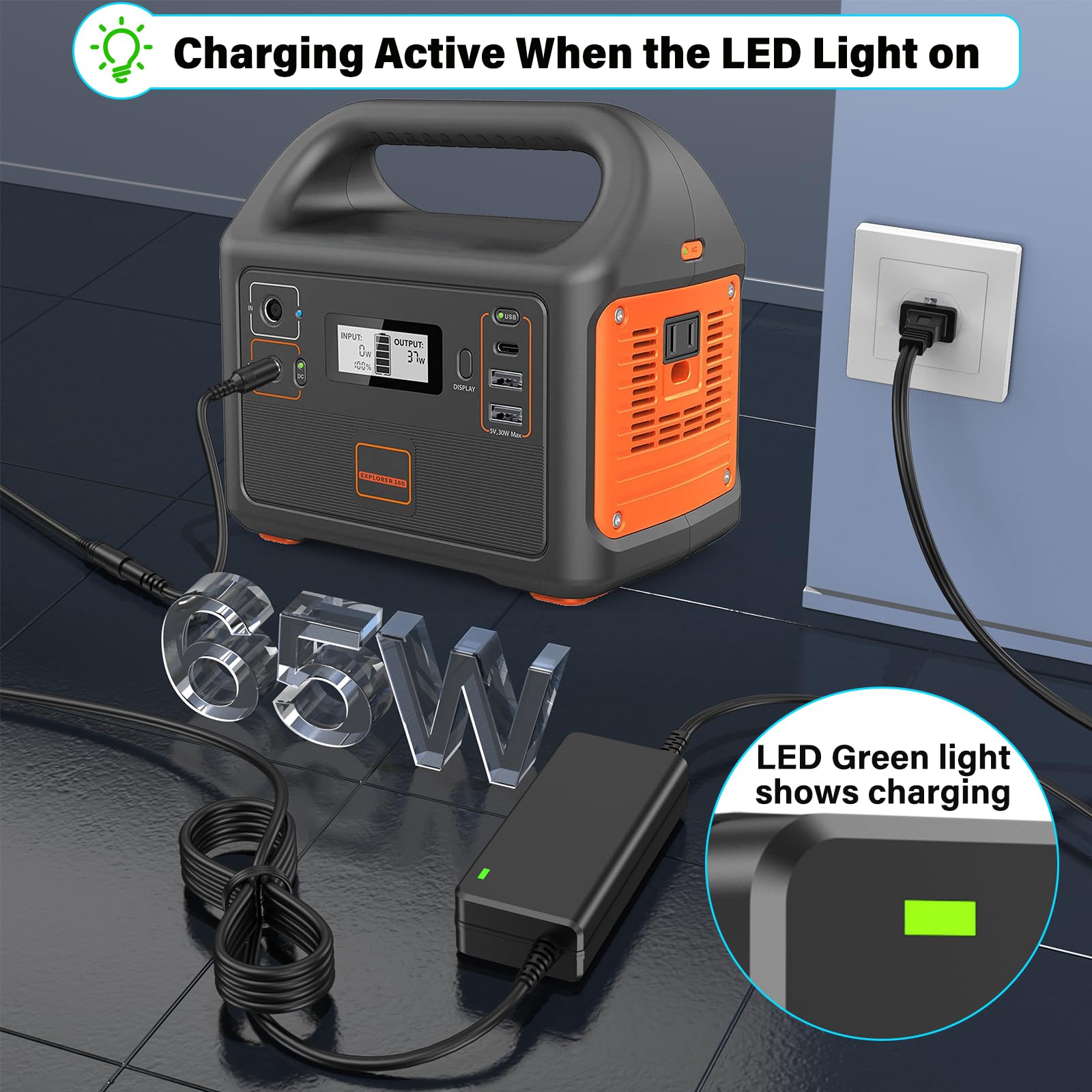 HIENADTOR LED indicator lit to confirm power and operational status