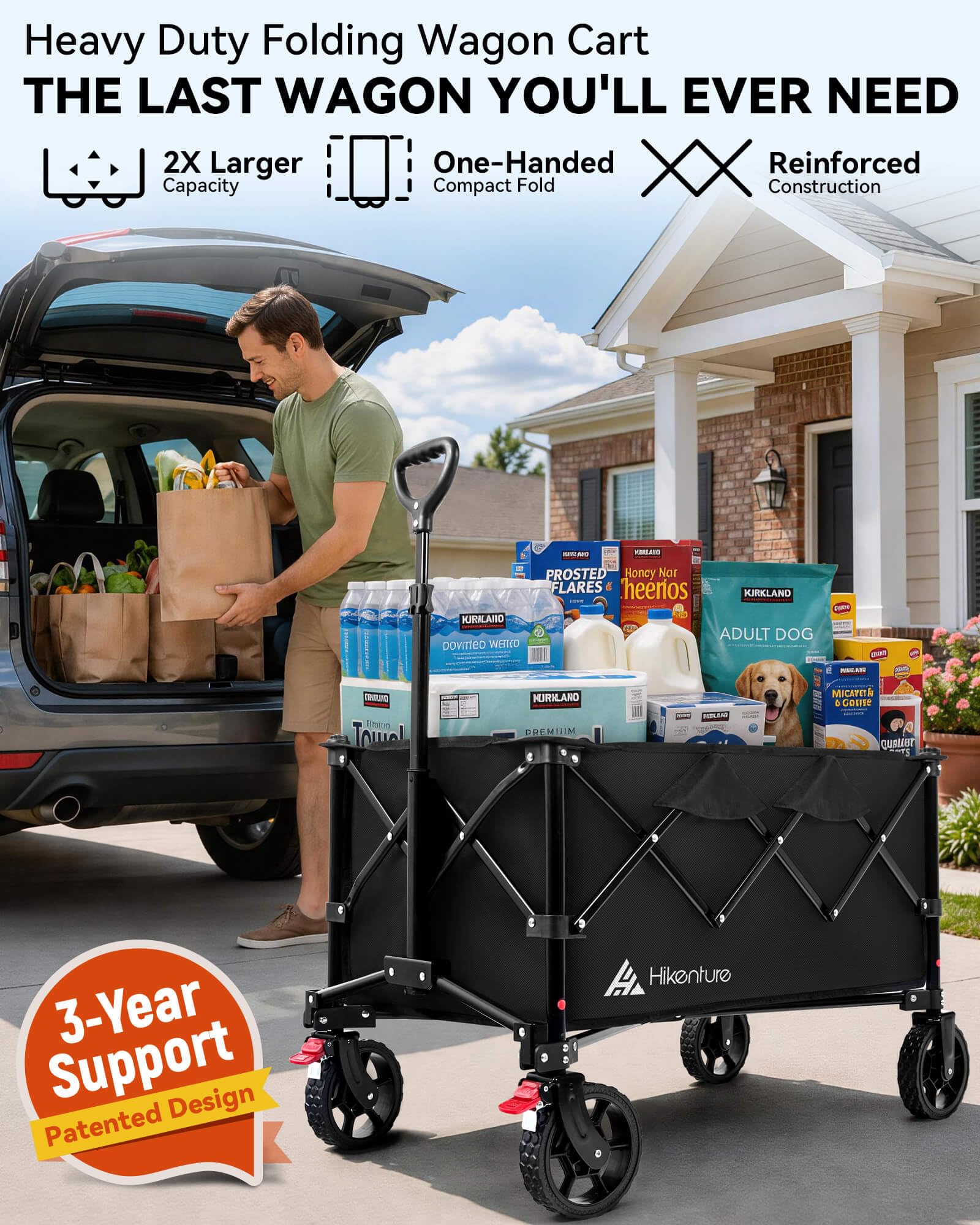 Hikenture stored in car trunk showing space-saving convenience