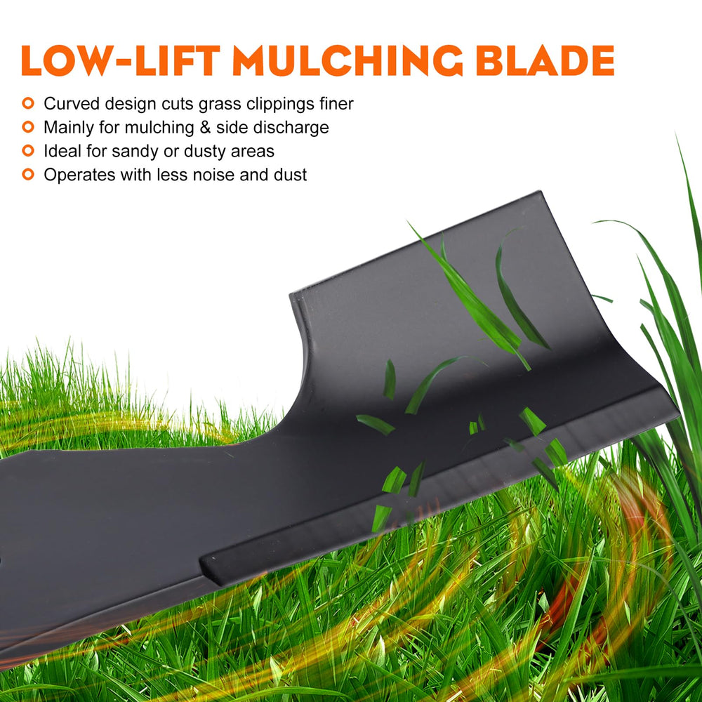 Hipa blade installed in mower deck demonstrating proper fit and safety